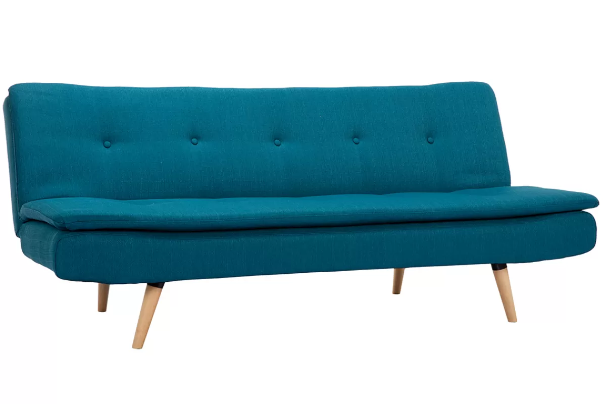 Miliboo Sofá Cama-Sofá convertible 3 plazas azul petróleo SENSO