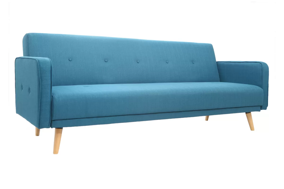 Miliboo Sofá Cama-Sofá convertible 3 plazas diseño escandinavo azul ULLA