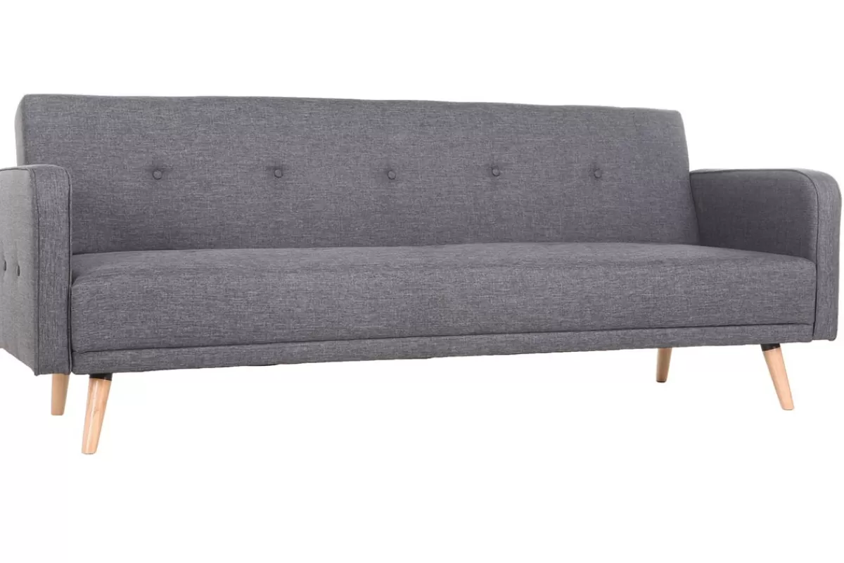 Miliboo Sofá Cama-Sofá convertible 3 plazas diseño escandinavo gris oscuro ULLA