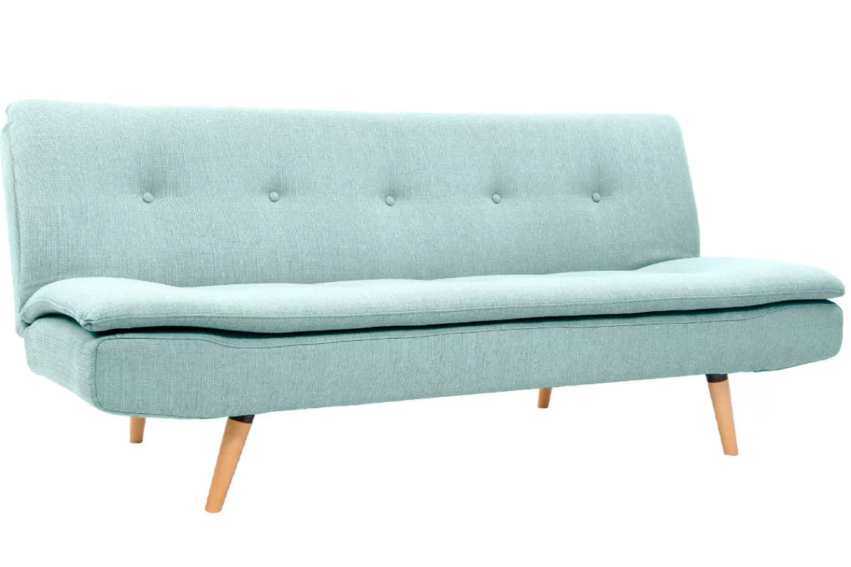 Miliboo Sofá Cama-Sofá convertible diseño escandinavo 3 plazas azul lago SENSO