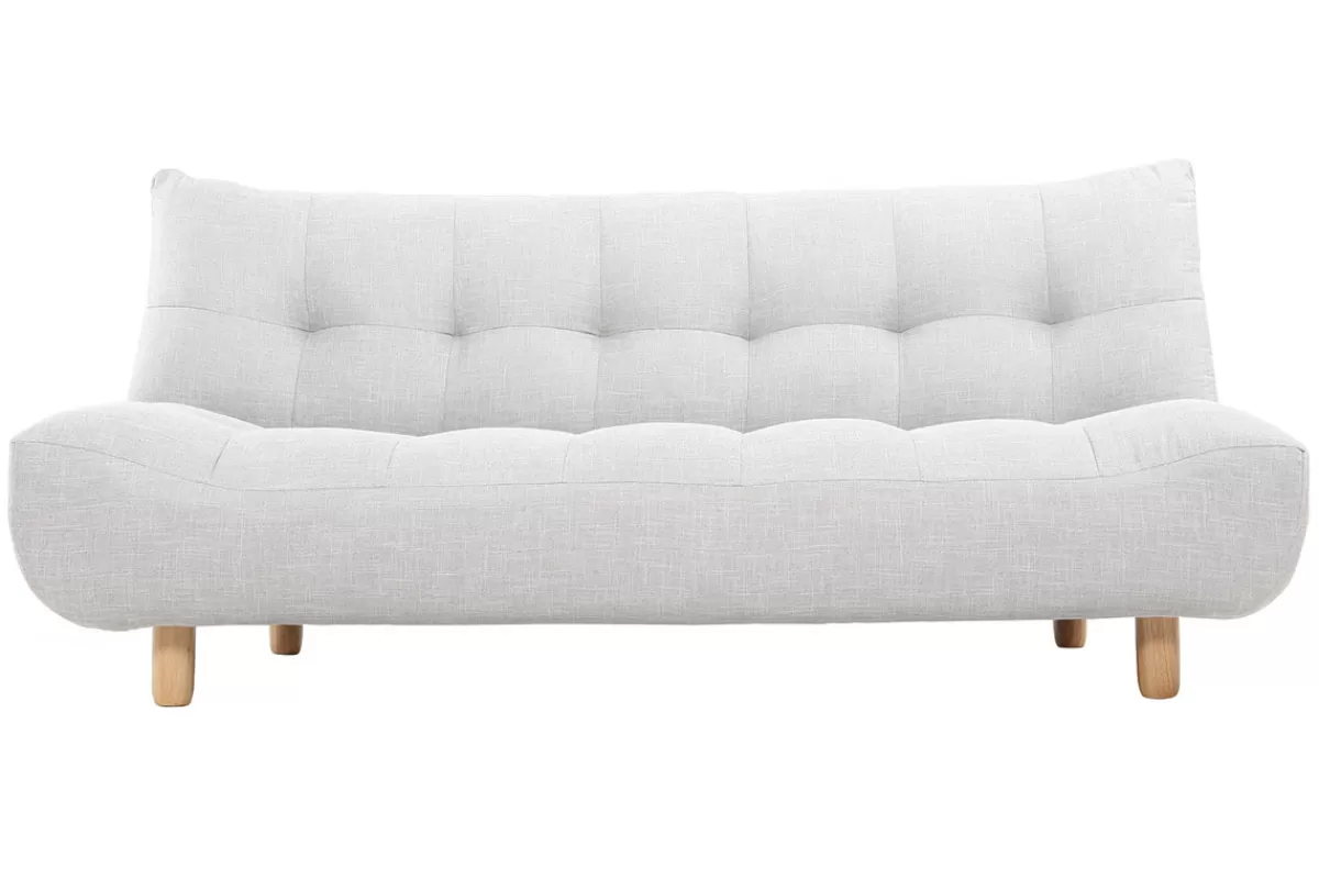 Miliboo Sofá Cama-Sofá convertible diseño escandinavo gris y roble YUMI