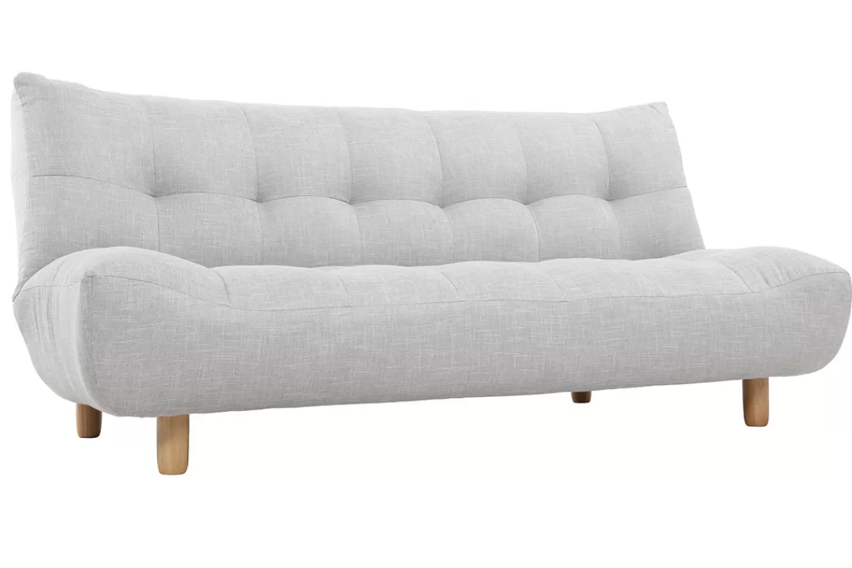 Miliboo Sofá Cama-Sofá convertible diseño escandinavo gris y roble YUMI