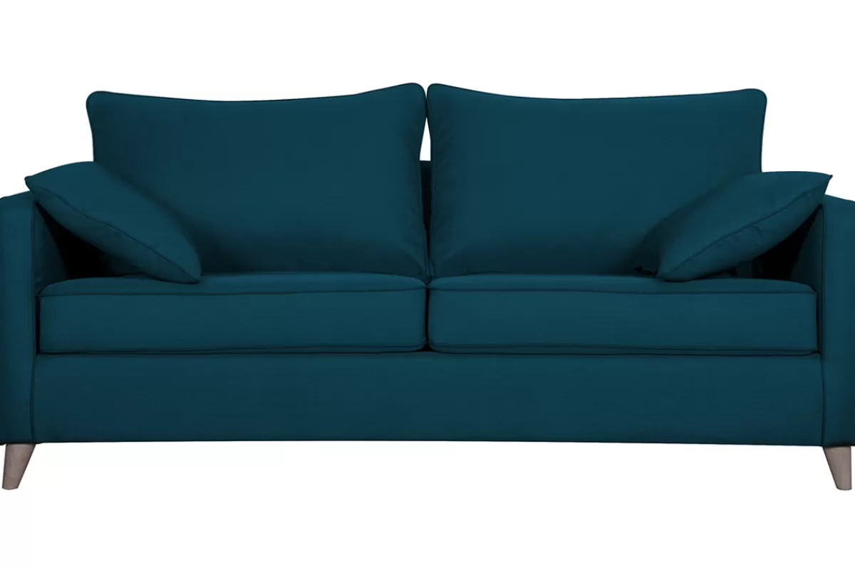 Miliboo Sofá Cama-Sofá convertible nórdico 3 plazas azul petróleo PAPEL