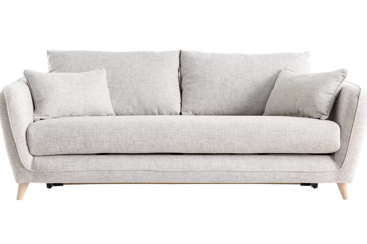 Miliboo Sofá Cama-Sofá convertible nórdico 3 plazas gris claro CREEP