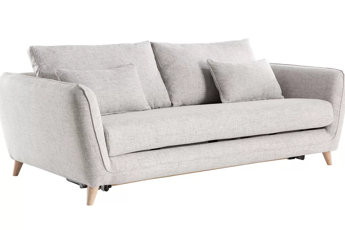 Miliboo Sofá Cama-Sofá convertible nórdico 3 plazas gris claro CREEP