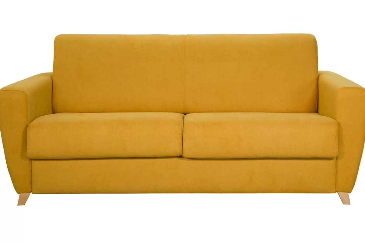 Miliboo Sofá Cama-Sofá convertible nórdico amarillo mostaza GRAHAM