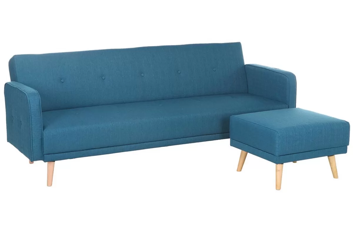 Miliboo Sofá Cama | Sofá Esquinero-Sofá de esquina convertible escandinavo azul ULLA