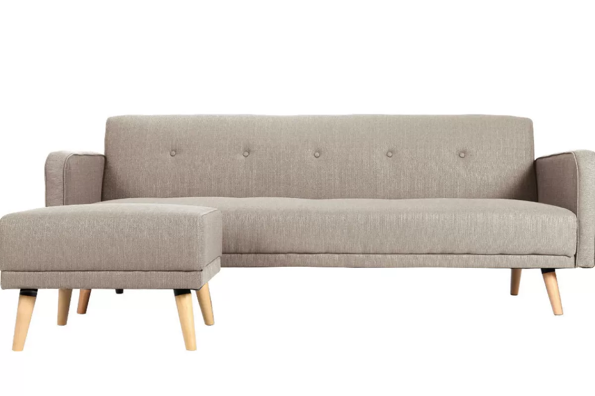 Miliboo Sofá Cama | Sofá Esquinero-Sofá de esquina convertible escandinavo natural ULLA