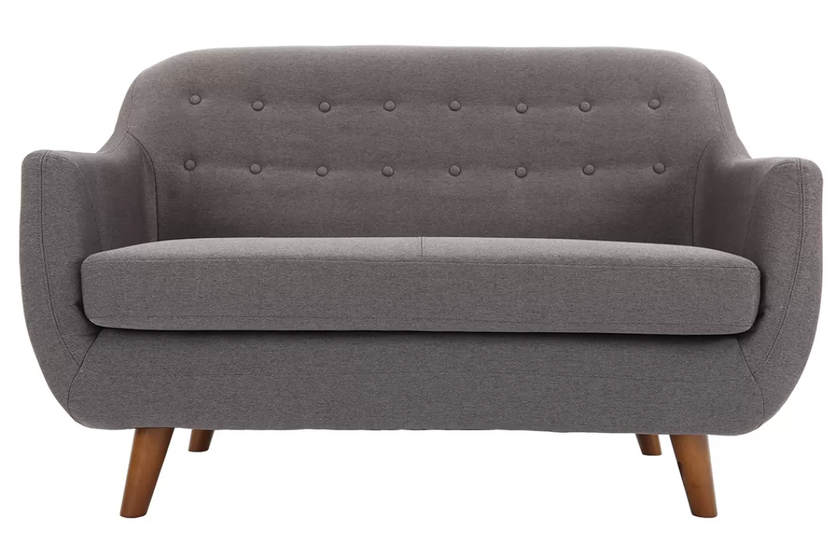 Miliboo Sofá De Diseño-Sofá diseño 2 plazas gris antracita YNOK