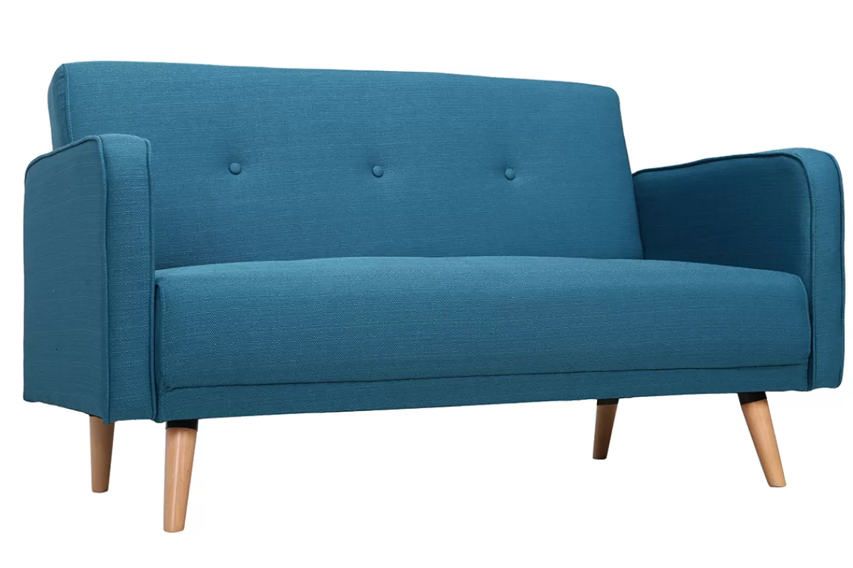 Miliboo Sofá De Diseño-sofá escandinavo 2 plazas azul ULLA