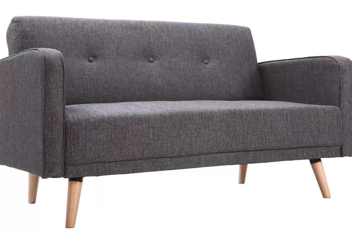 Miliboo Sofá De Diseño-Sofá escandinavo 2 plazas gris oscuro ULLA