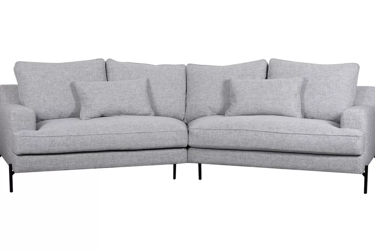 Miliboo Sofá Esquinero-Sofá esquinero 5 plazas gris PUCHKINE
