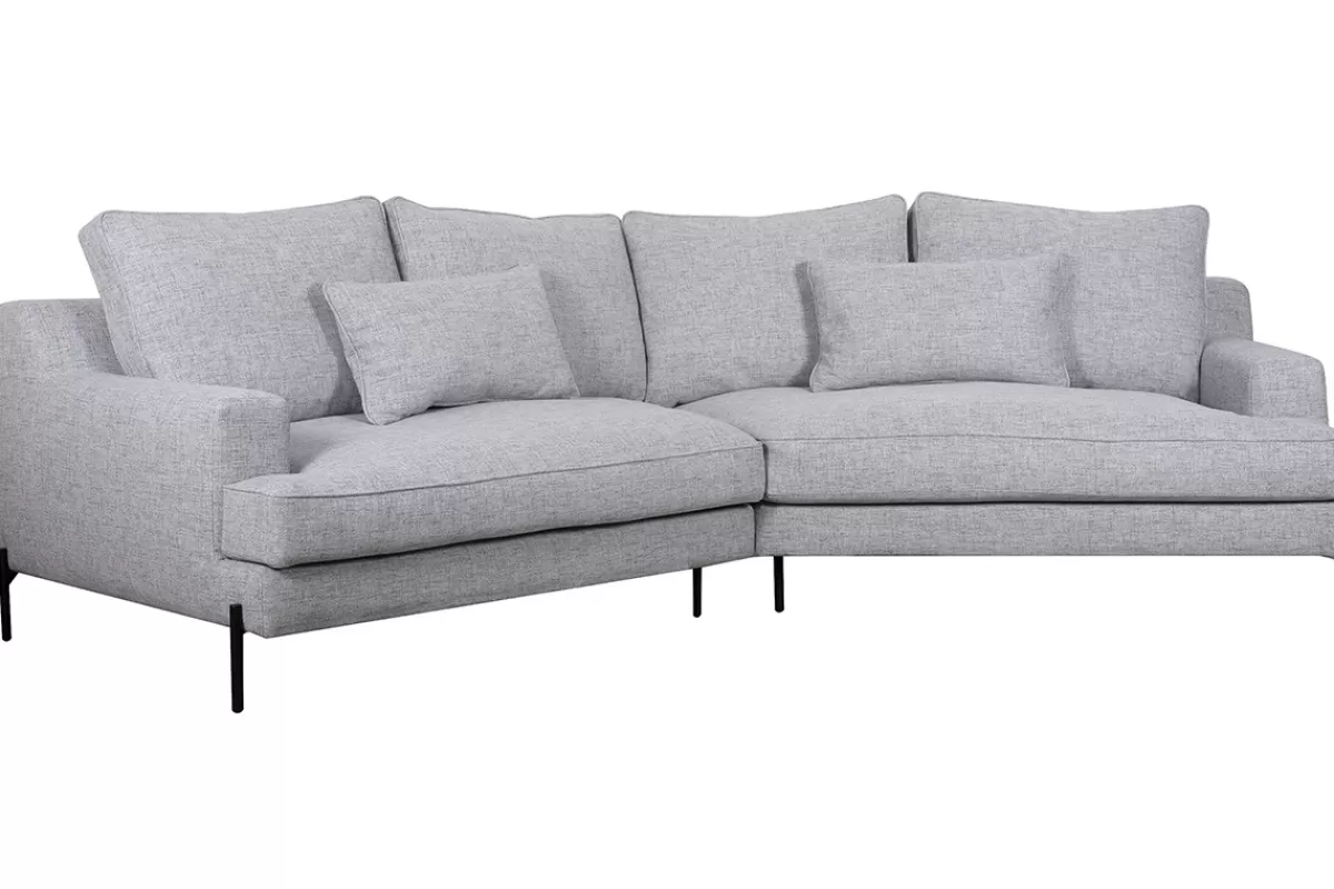 Miliboo Sofá Esquinero-Sofá esquinero 5 plazas gris PUCHKINE