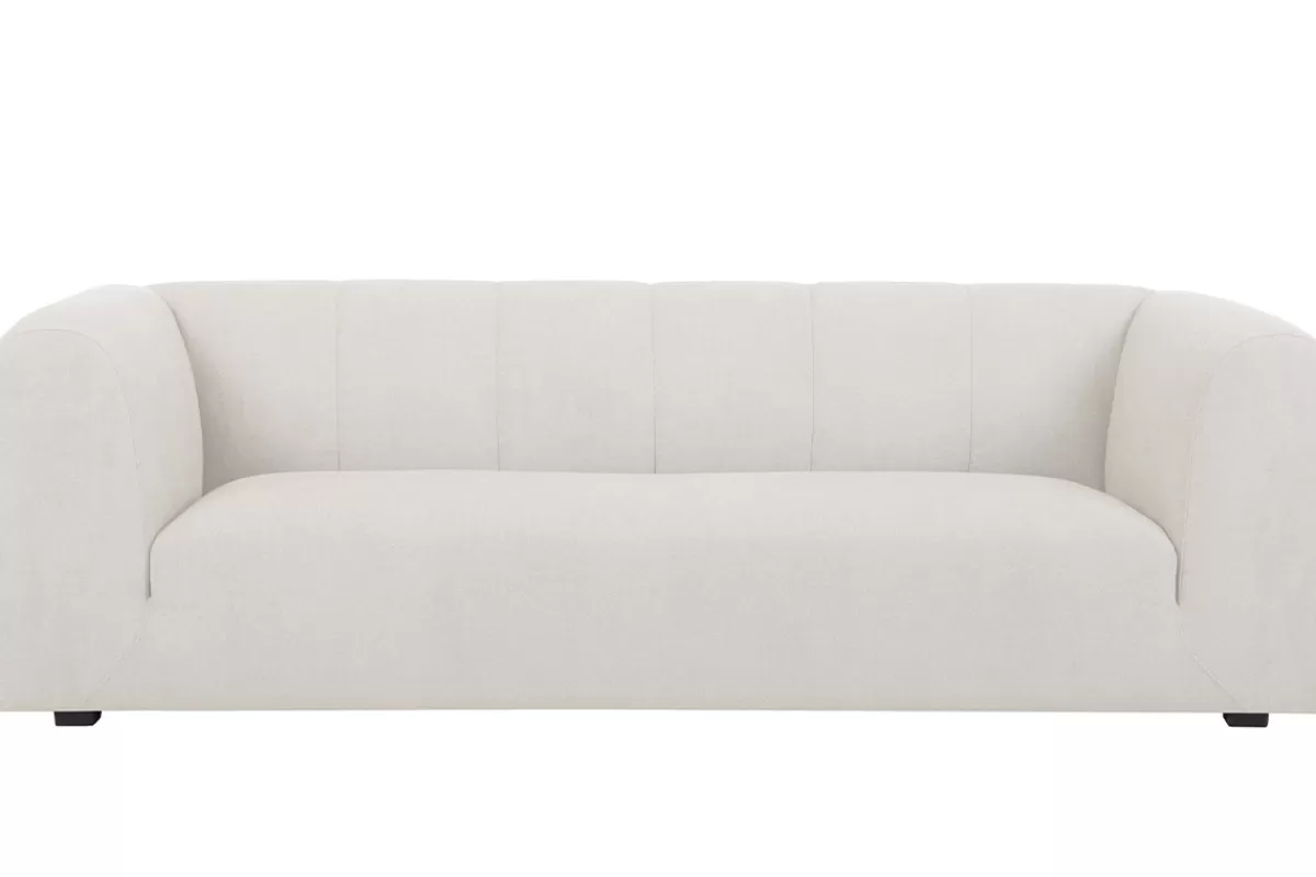 Miliboo Sofá De Diseño-Sofá moderno de tela beige 4 plazas OLIVEIRO