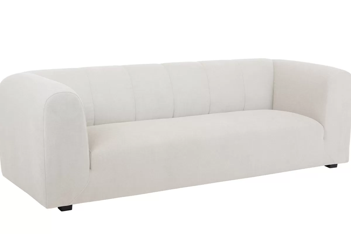 Miliboo Sofá De Diseño-Sofá moderno de tela beige 4 plazas OLIVEIRO