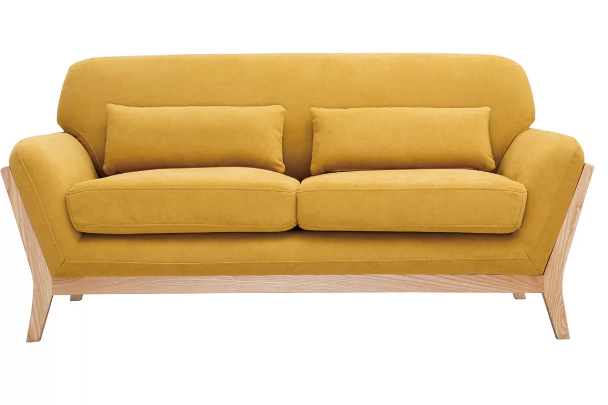 Miliboo Sofá De Diseño-Sofá nórdico 2 plazas amarillo mostaza YOKO