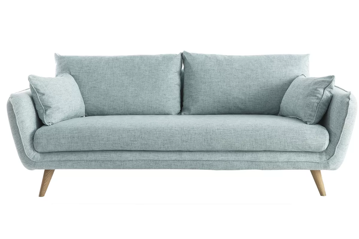 Miliboo Sofá De Diseño-Sofá nórdico 3 plazas azul hielo CREEP