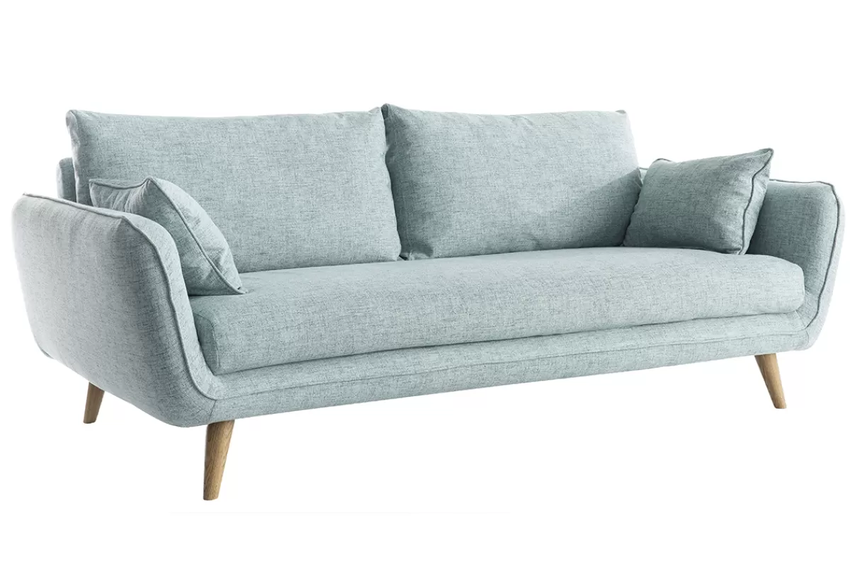 Miliboo Sofá De Diseño-Sofá nórdico 3 plazas azul hielo CREEP