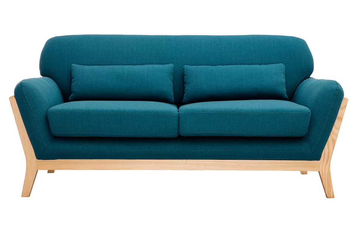 Miliboo Sofá De Diseño-Sofá nórdico 2 plazas azul petróleo YOKO