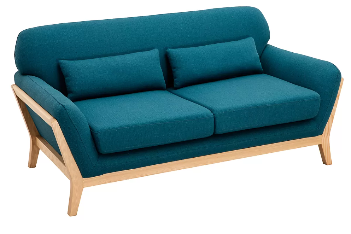 Miliboo Sofá De Diseño-Sofá nórdico 2 plazas azul petróleo YOKO