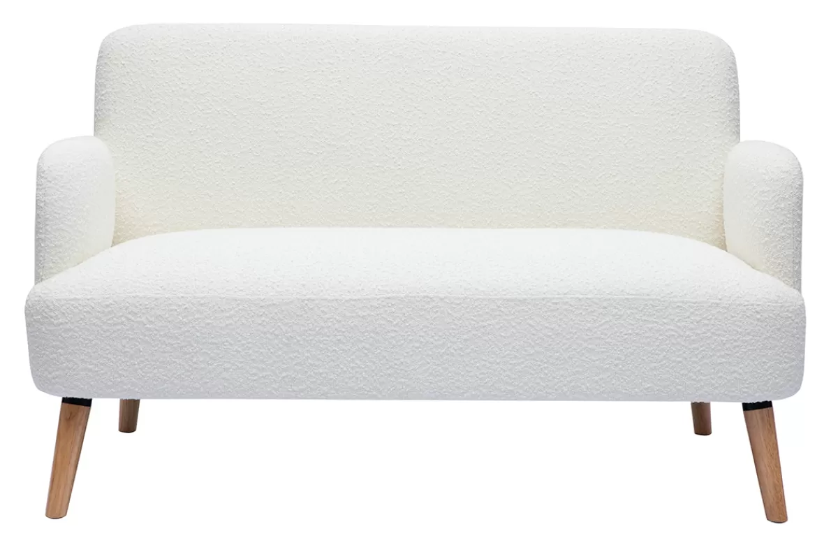 Miliboo Sofá De Diseño-Sofá nórdico 2 plazas de borreguillo y madera clara ISKO