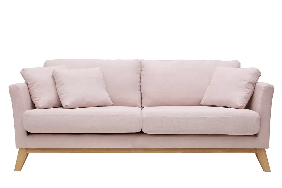 Miliboo Sofá De Diseño-Sofá nórdico 3 plazas desenfundable desenfundable rosa OSLO