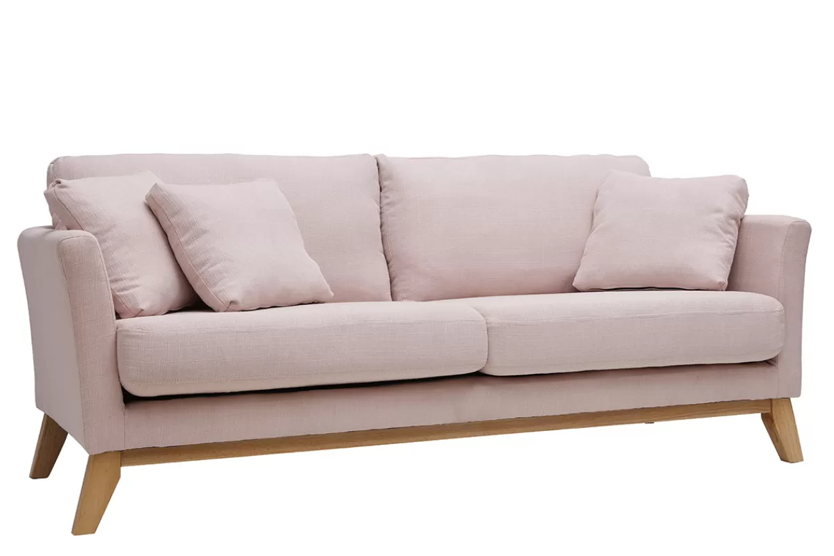 Miliboo Sofá De Diseño-Sofá nórdico 3 plazas desenfundable desenfundable rosa OSLO