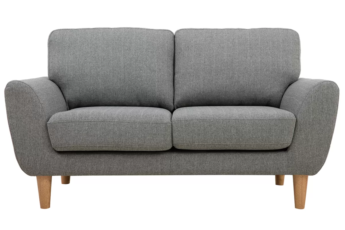 Miliboo Sofá De Diseño-Sofá nórdico 2 plazas tejido gris claro ALICE