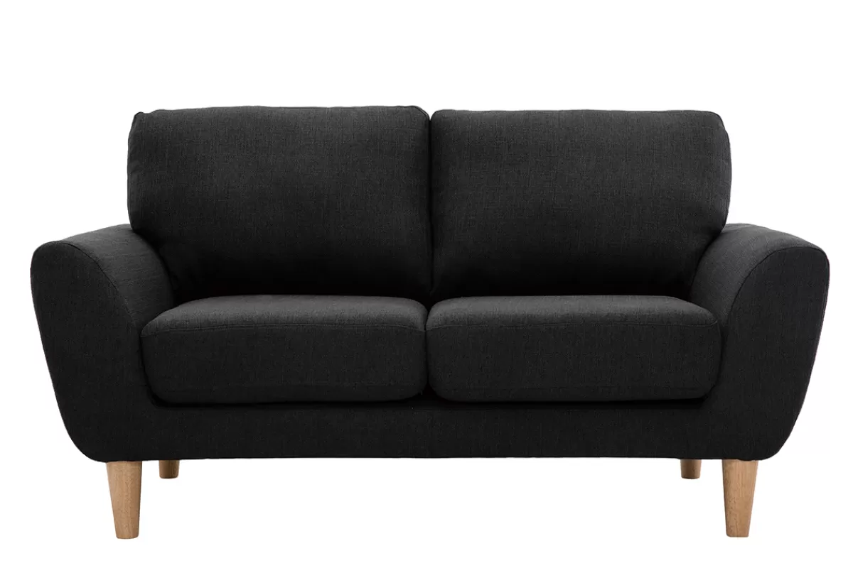 Miliboo Sofá De Diseño-Sofá nórdico 2 plazas tejido gris oscuro ALICE