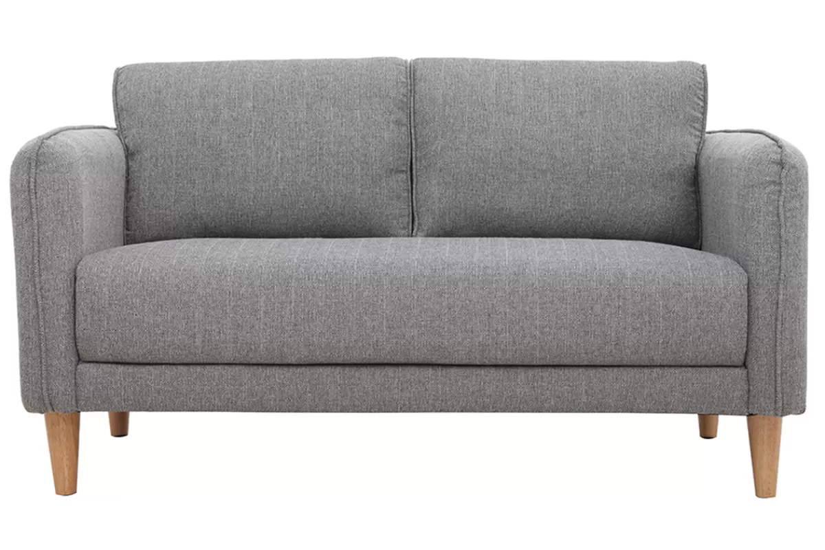 Miliboo Sofá De Diseño-Sofá nórdico 2 plazas terciopelo gris claro KURT