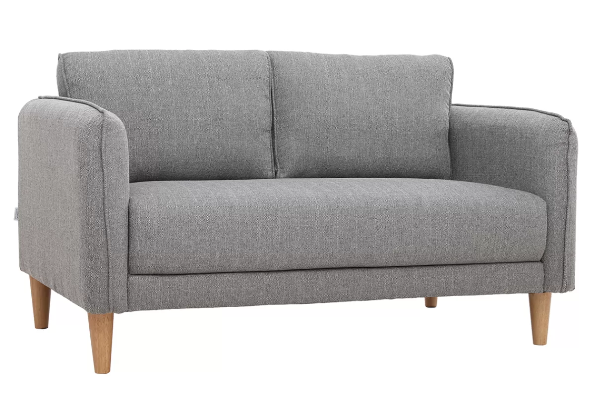 Miliboo Sofá De Diseño-Sofá nórdico 2 plazas terciopelo gris claro KURT