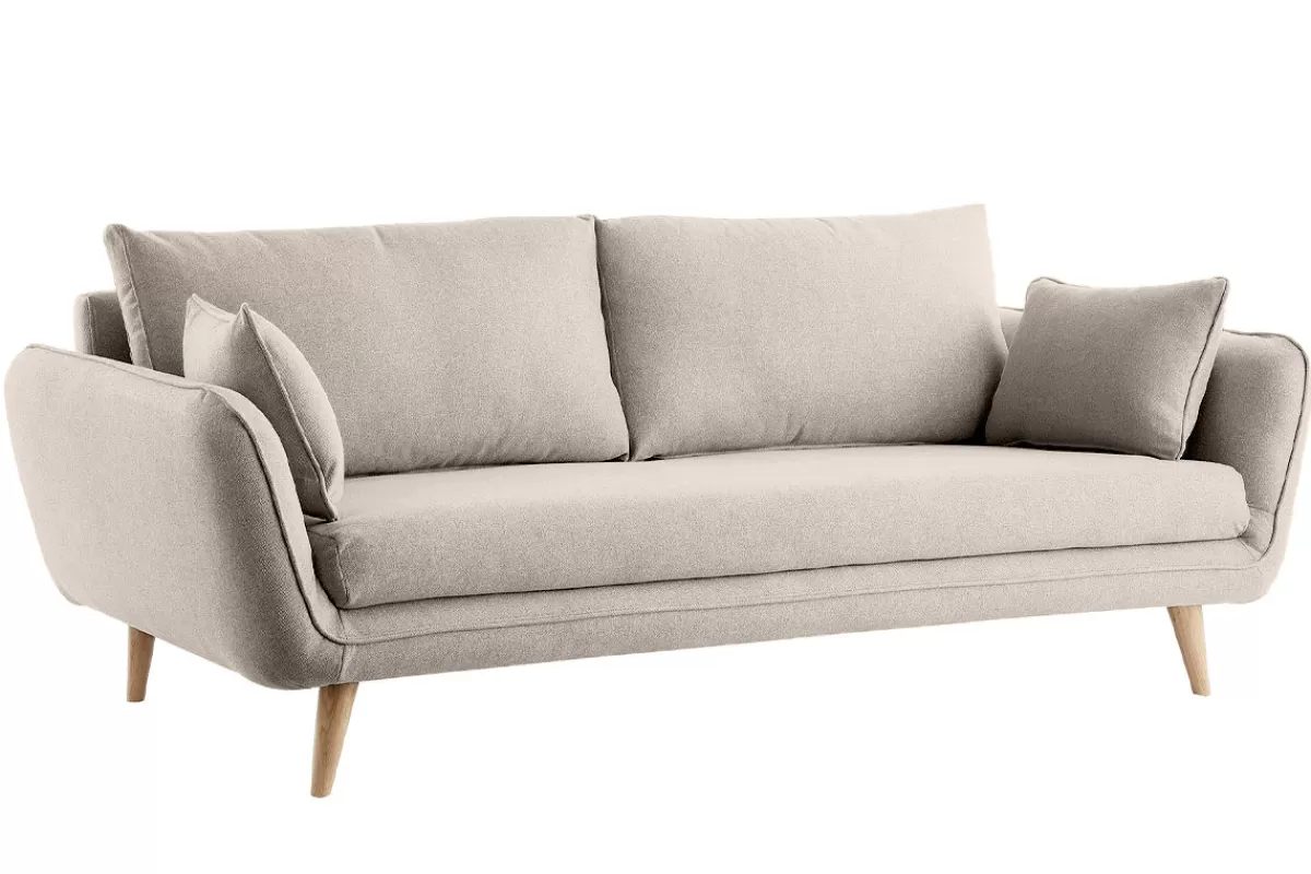 Miliboo Sofá De Diseño-Sofá nórdico 3 plazas beige CREEP