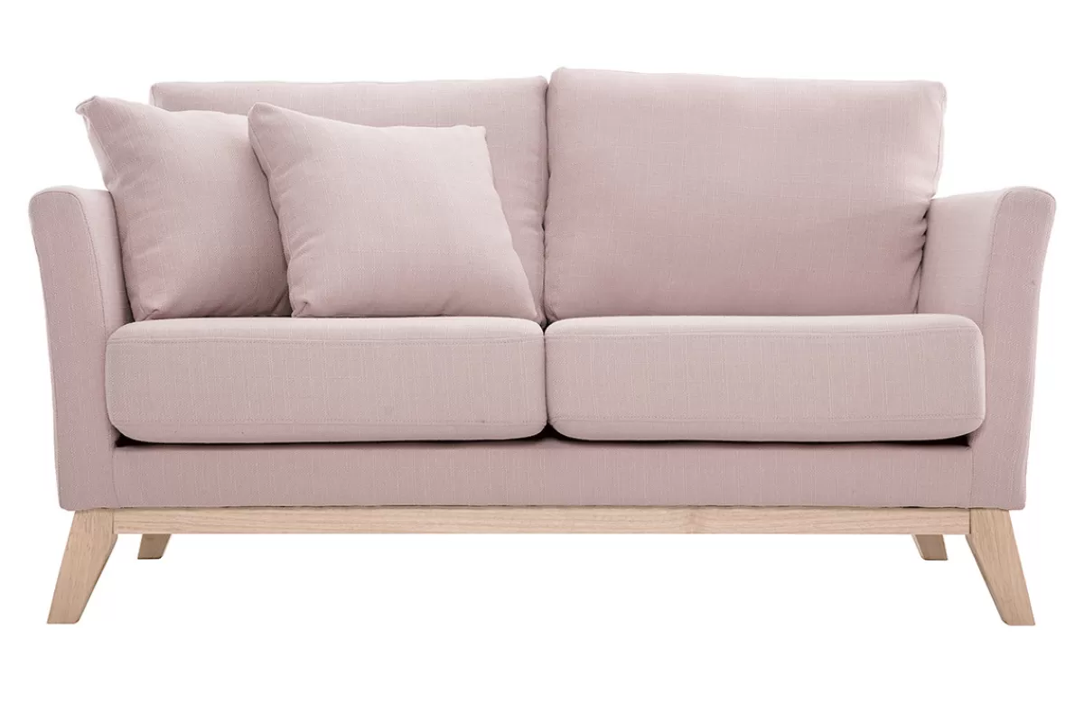 Miliboo Sofá De Diseño-Sofá nórdico 2 plazas desenfundable rosa OSLO