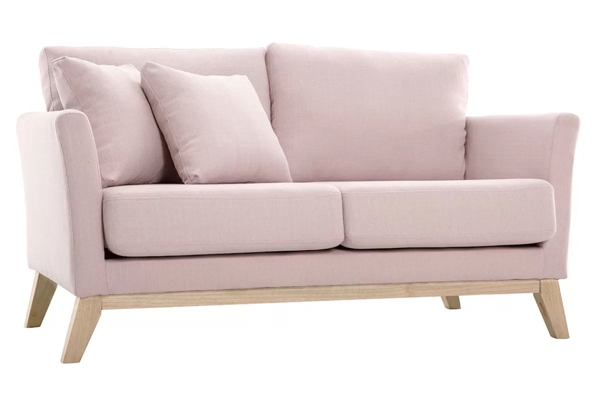 Miliboo Sofá De Diseño-Sofá nórdico 2 plazas desenfundable rosa OSLO