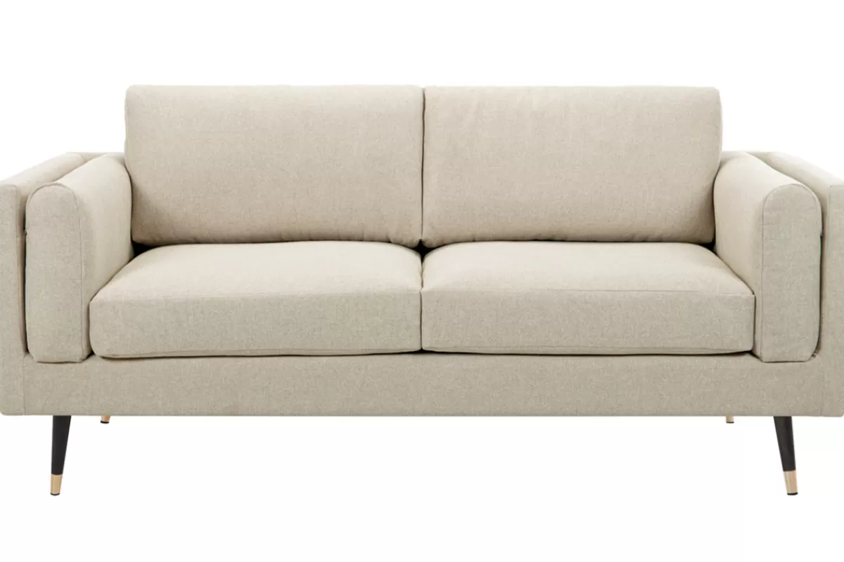 Miliboo Sofá De Diseño-Sofá 2 plazas de tela beige capuchino jaspeado STING