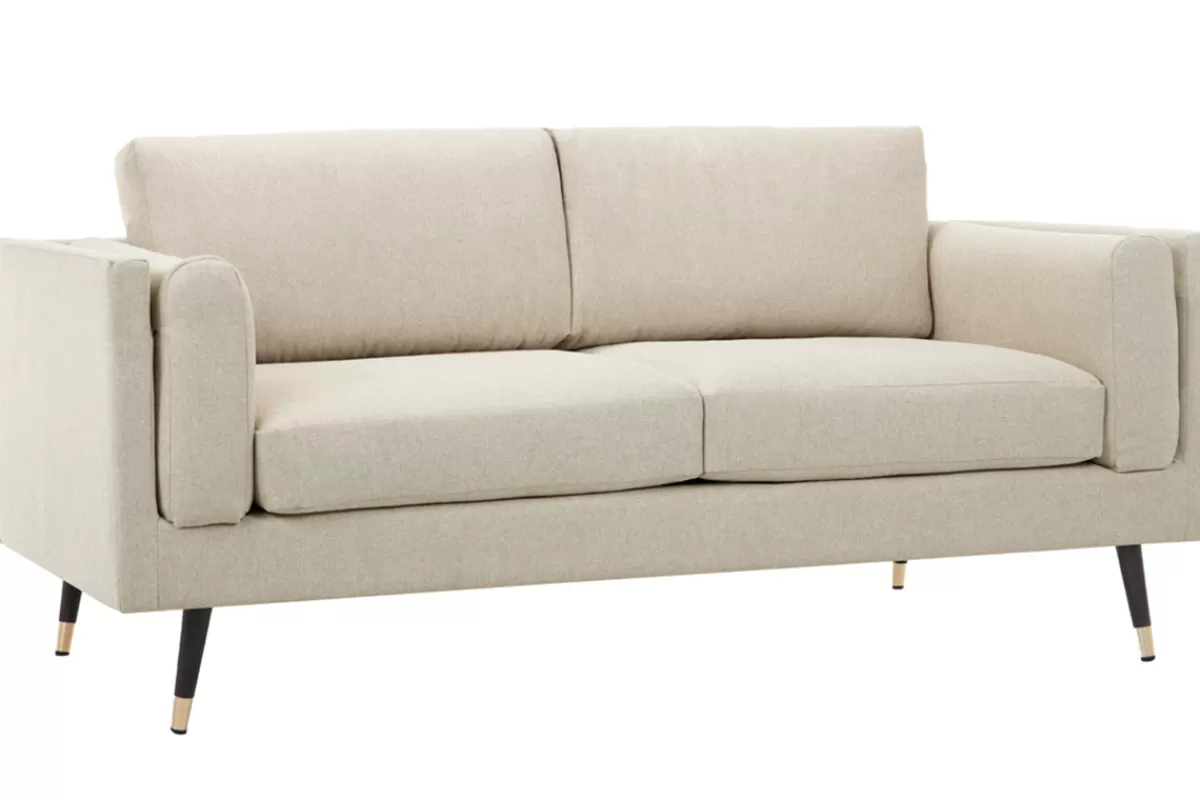 Miliboo Sofá De Diseño-Sofá 2 plazas de tela beige capuchino jaspeado STING