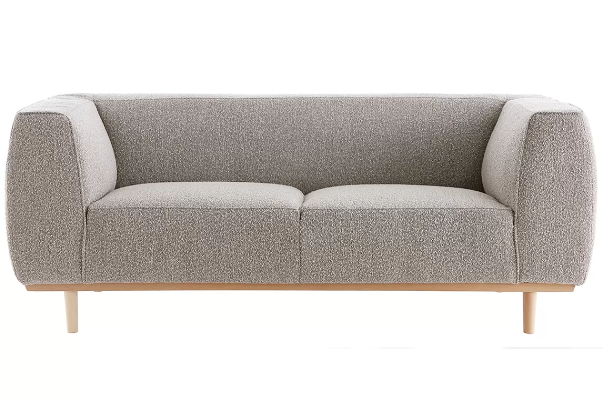 Miliboo Sofá De Diseño-Sofá 2-3 plazas estilo nórdico de tejido rizado estilo lana de color topo MORRIS