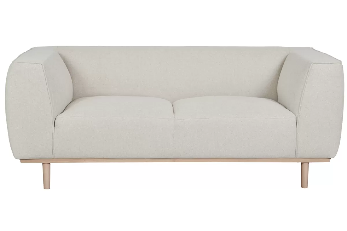 Miliboo Sofá De Diseño-Sofá 2-3 plazas nórdico de tela beige y madera MORRIS