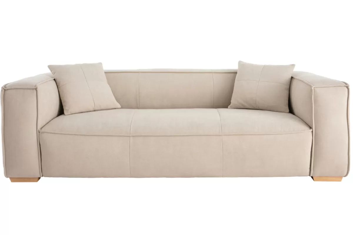 Miliboo Sofá De Diseño-Sofá 3 plazas tejido efecto terciopelo natural COBAIN