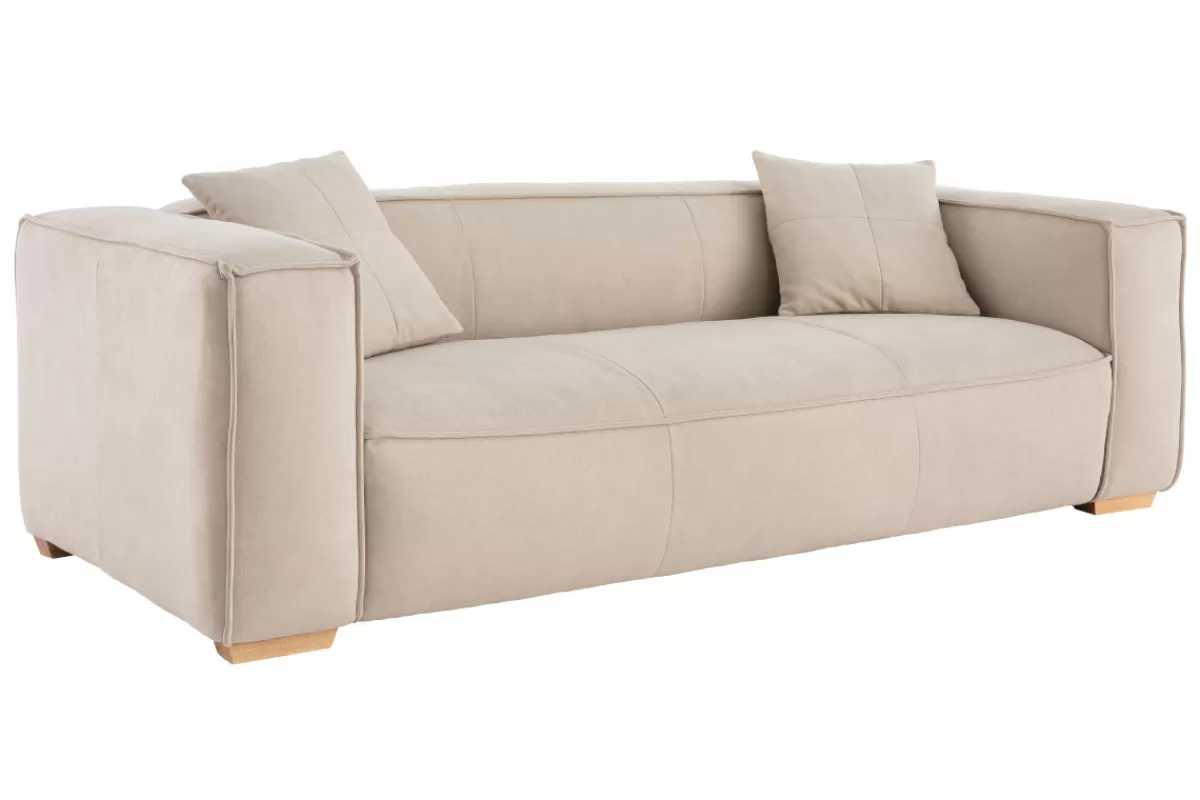 Miliboo Sofá De Diseño-Sofá 3 plazas tejido efecto terciopelo natural COBAIN