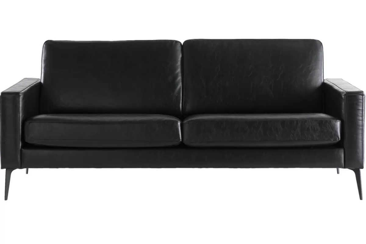Miliboo Sofá De Diseño-Sofá vintage negro 3 plazas RICCI