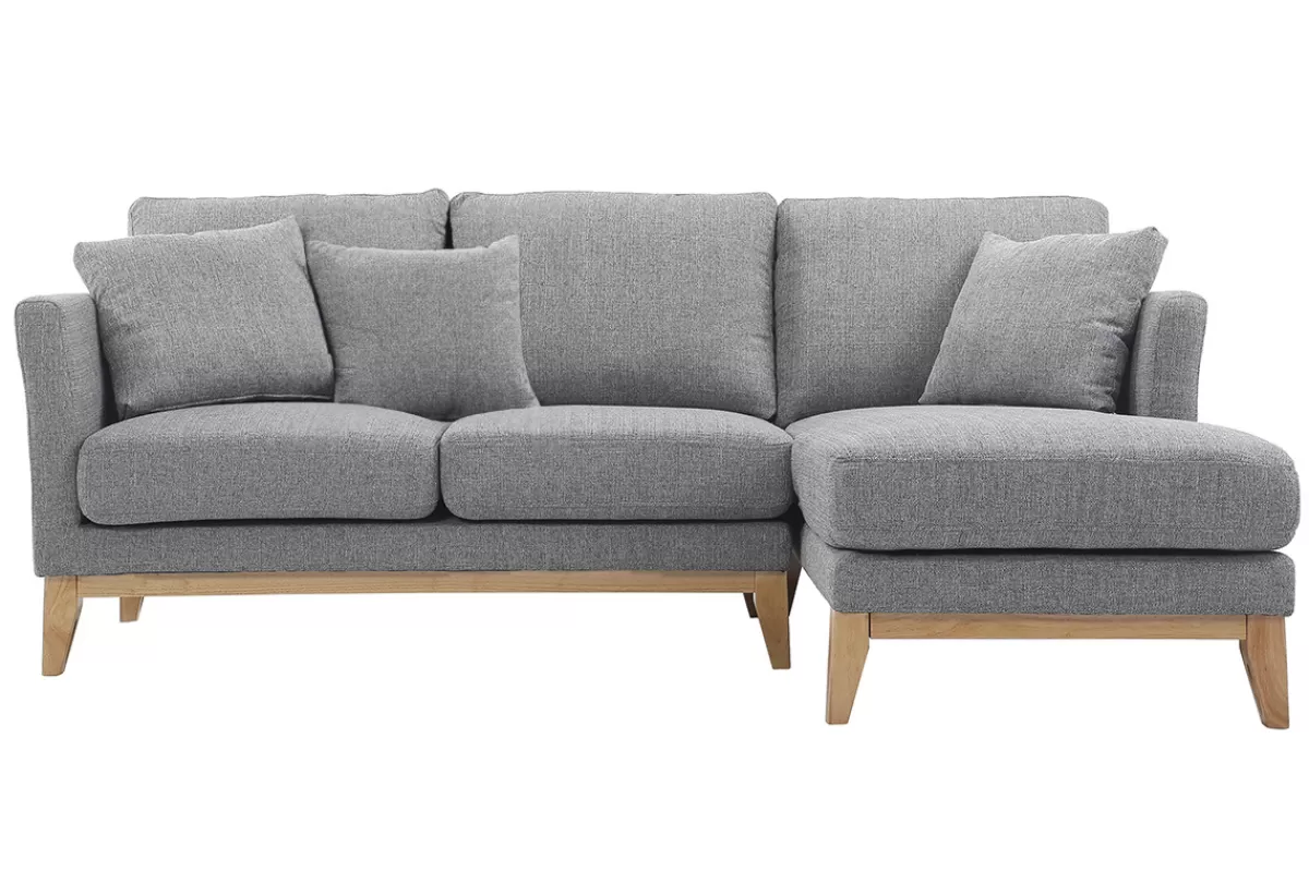Miliboo Sofá Esquinero-Sofa de esquina derecha nórdico gris claro OSLO