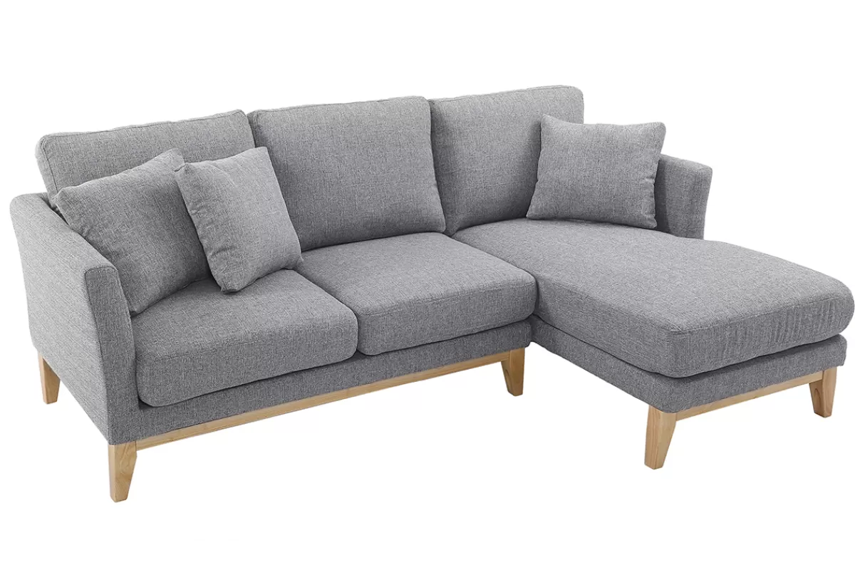 Miliboo Sofá Esquinero-Sofa de esquina derecha nórdico gris claro OSLO