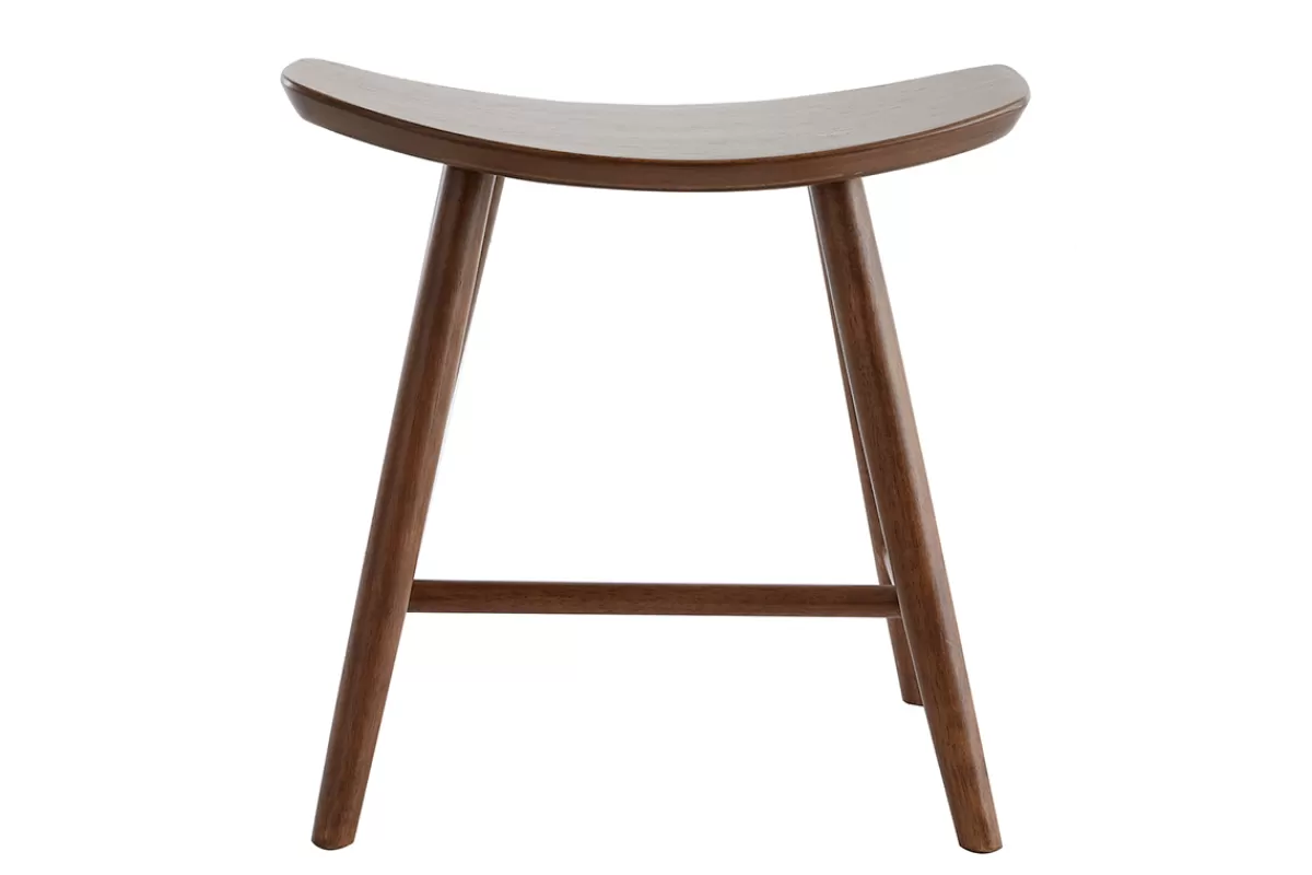 Miliboo Sillas Modernas | Sillas De Madera-Taburete bajo de nogal 46,5 cm DEMORY
