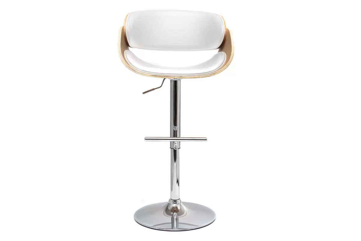 Miliboo Taburetes De Bar-Taburete de bar diseño blanco y madera clara BENT