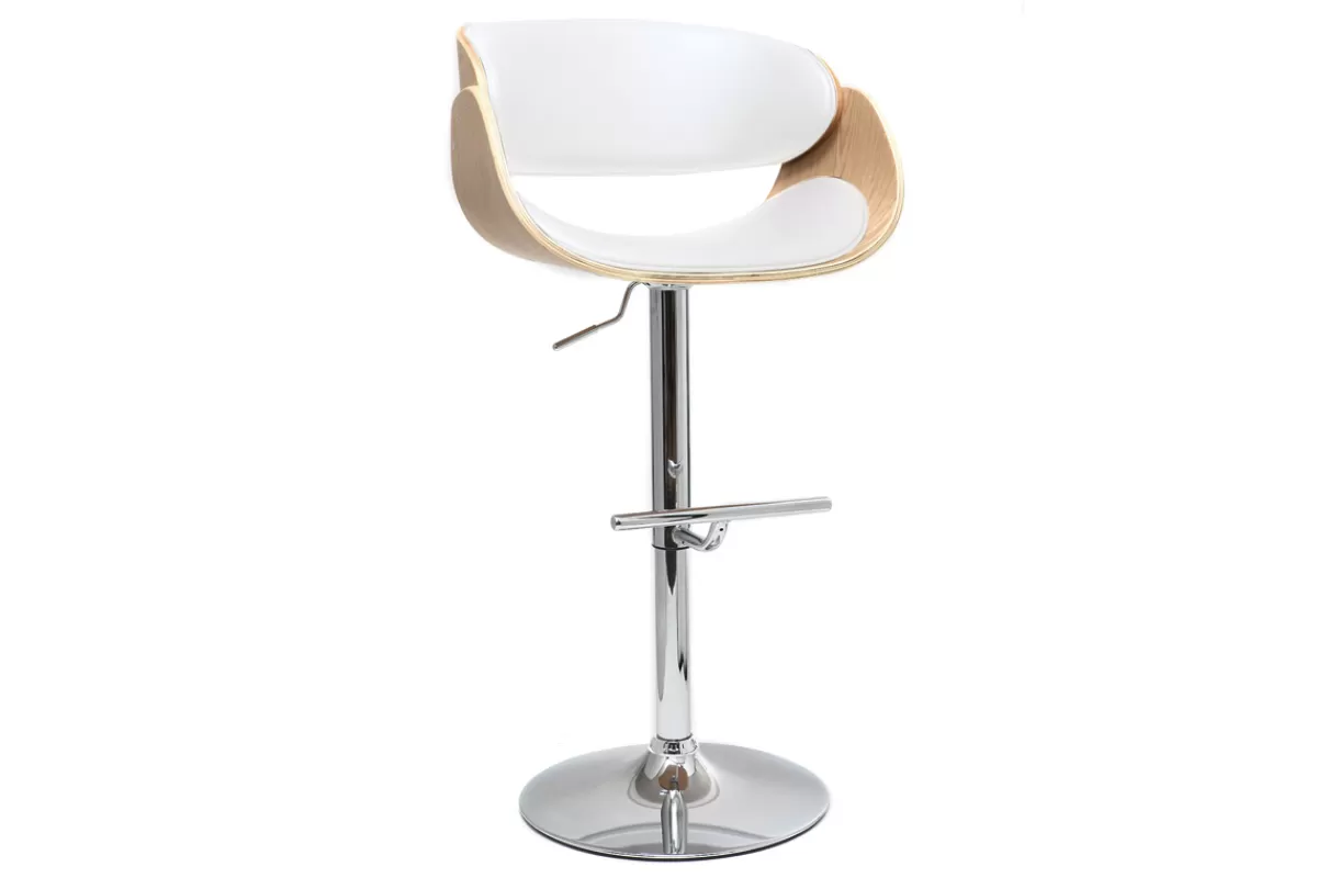Miliboo Taburetes De Bar-Taburete de bar diseño blanco y madera clara BENT