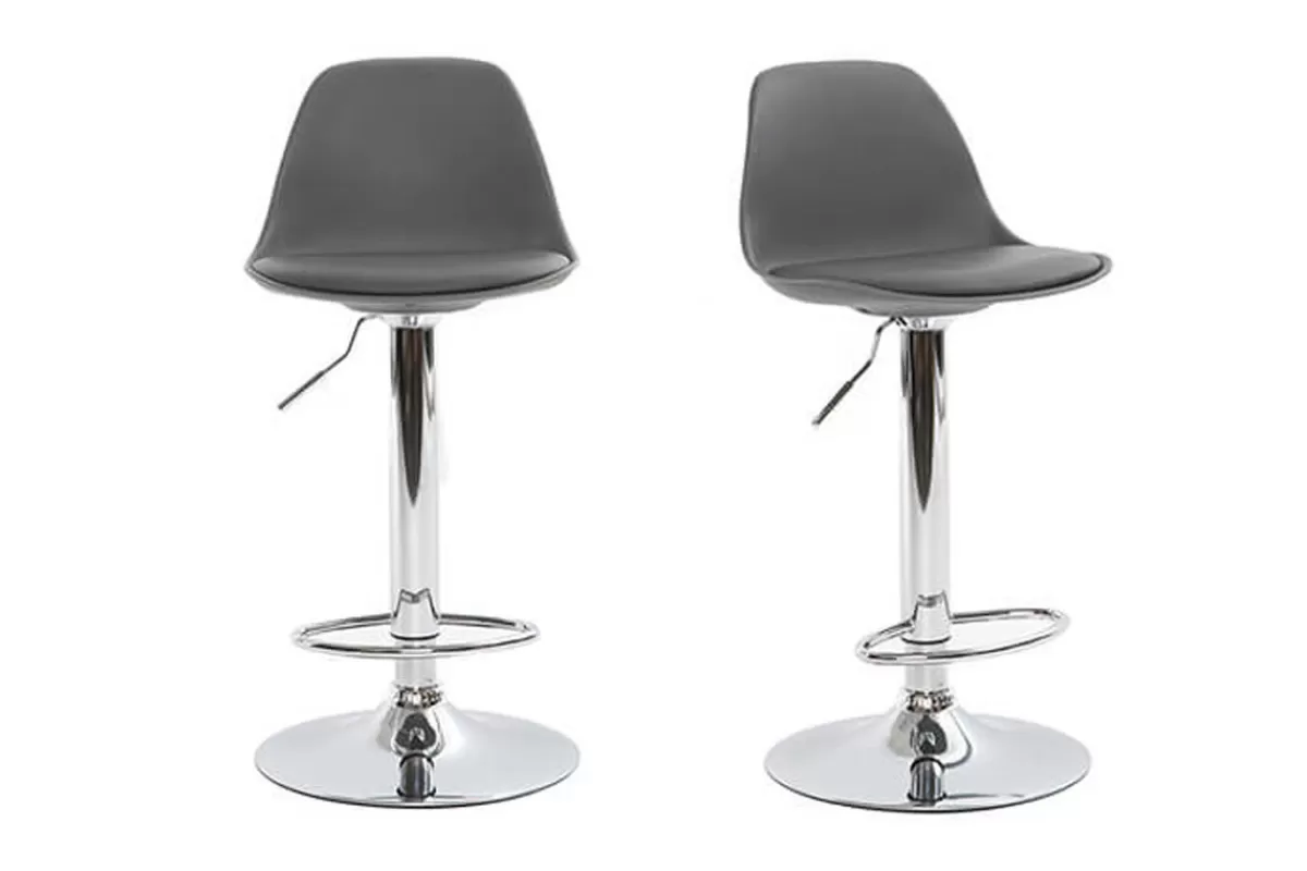 Miliboo Taburetes De Bar-Taburete de bar diseño gris lote de 2 STEEVY