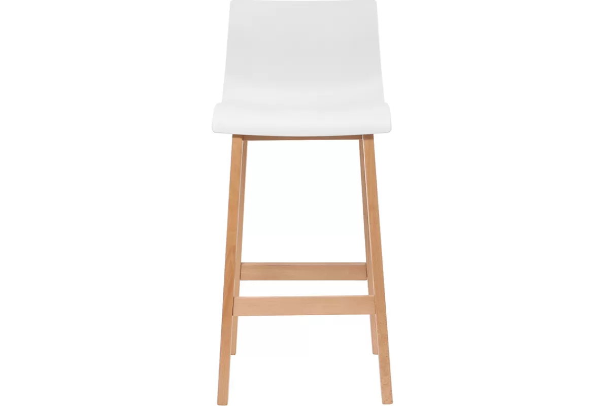 Miliboo Taburetes De Bar-Taburete de bar diseño madera y blanco 65cm lote de 2 NEW SURF