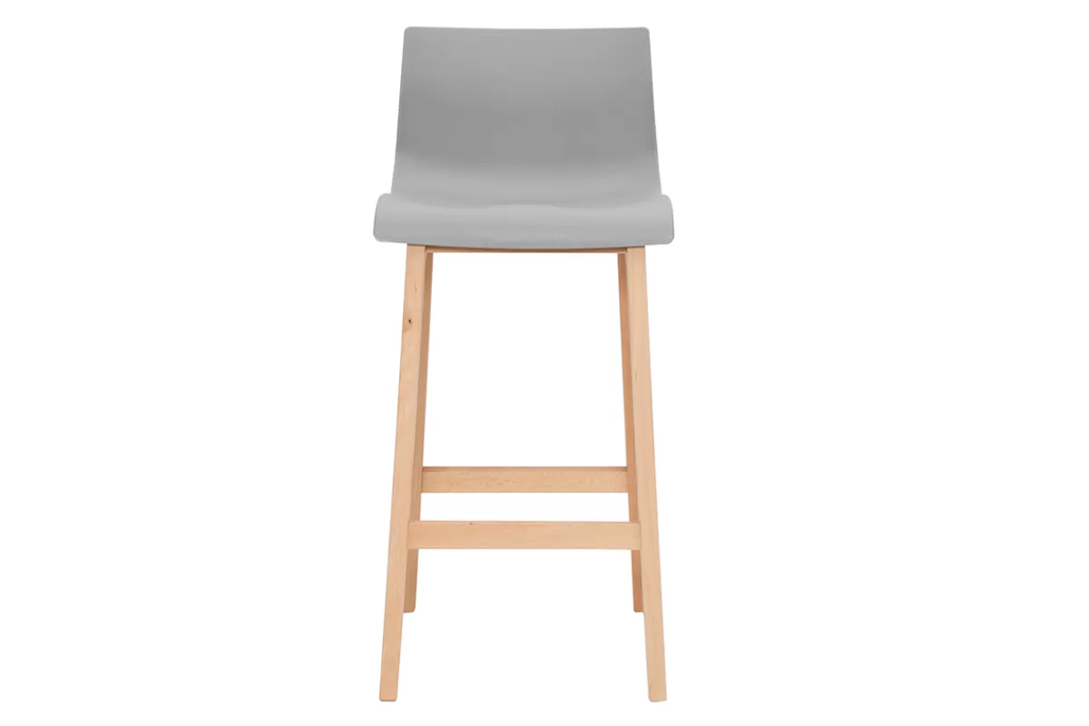 Miliboo Taburetes De Bar-Taburete de bar diseño madera y gris claro 65cm lote de 2 NEW SURF