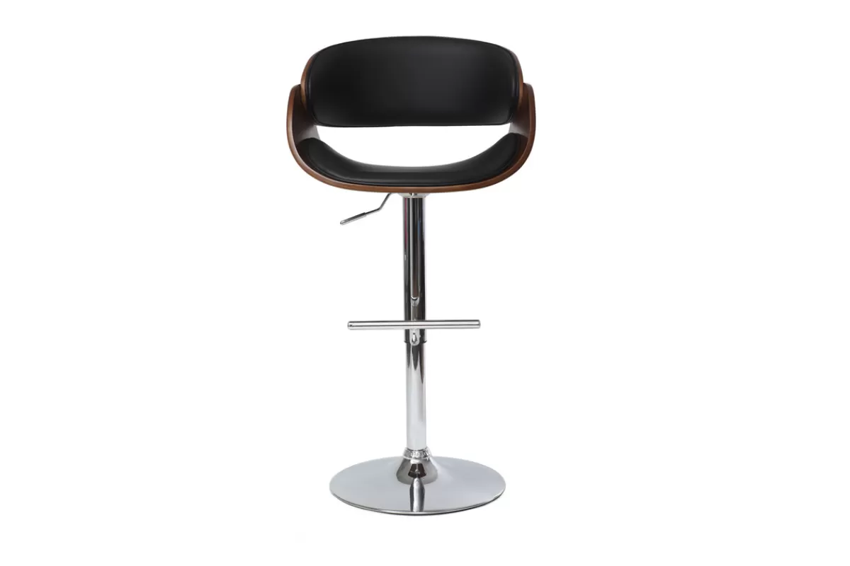 Miliboo Taburetes De Bar-Taburete de bar diseño negro y madera BENT